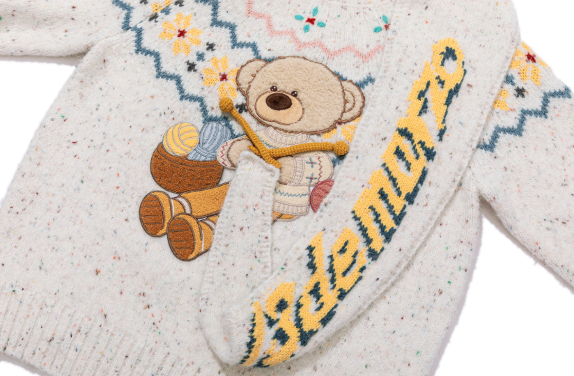 13DE MARZO Fair Isle Bear Knit Sweater - 13DE MARZO