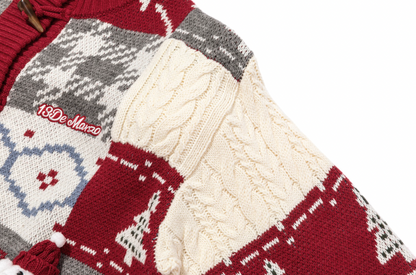 13DE MARZO Snowbear Christmas Cardigan Red - 13DE MARZO