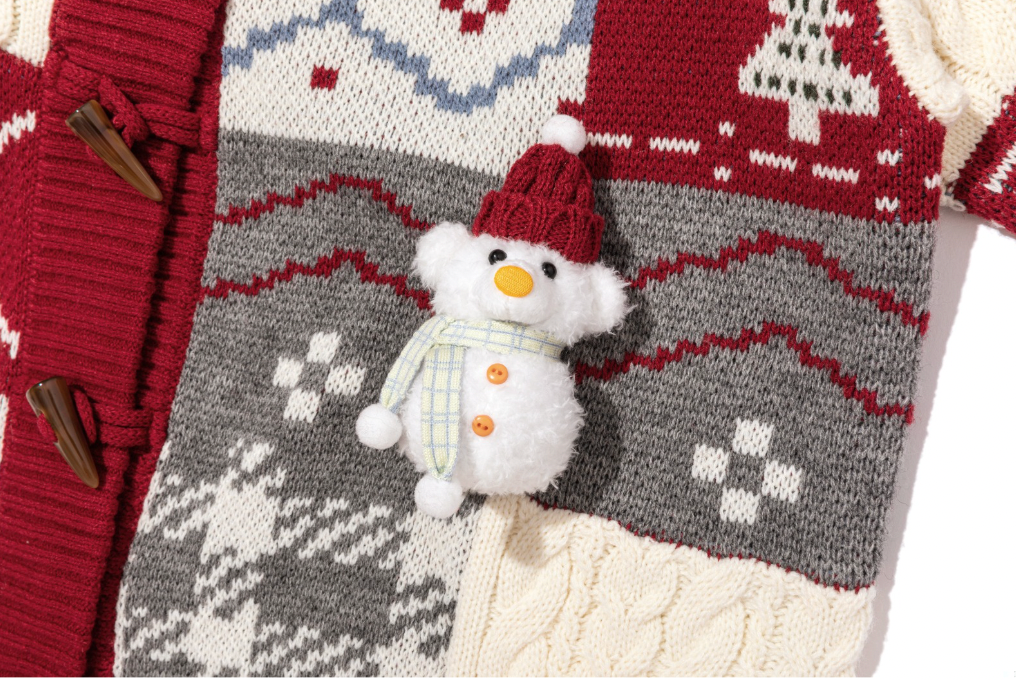 13DE MARZO Snowbear Christmas Cardigan Red - 13DE MARZO