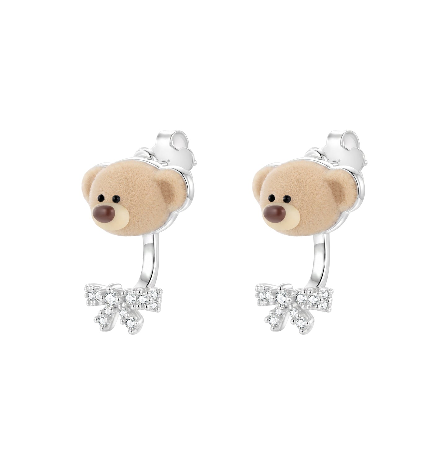 13DE MARZO Mini Bear Bow Tie Studs