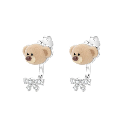 13DE MARZO Mini Bear Bow Tie Studs