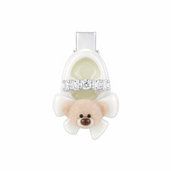 13DE MARZO Shoe Bow Bear Hair Clip White
