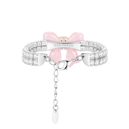 13DE MARZO Mini Bear Bow Bracelet Pink