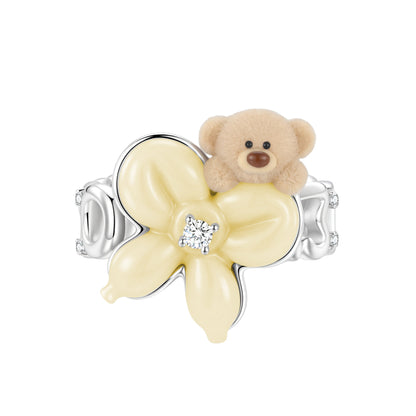 13DE MARZO Balloon Bow Bear Ring Yellow
