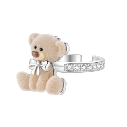 13DE MARZO Cute Sitting Bear Ring