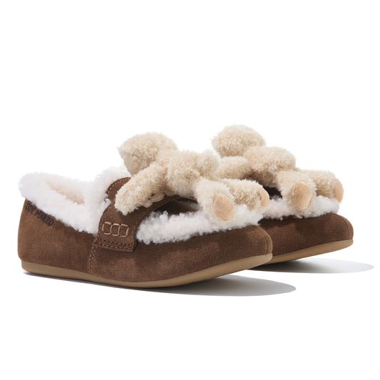13DE MARZO Plush Bear Loafers Brown