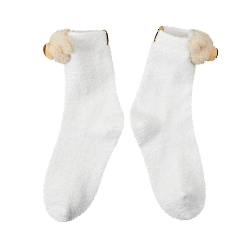 13DE MARZO Bear Fuzzy Socks - 13DE MARZO