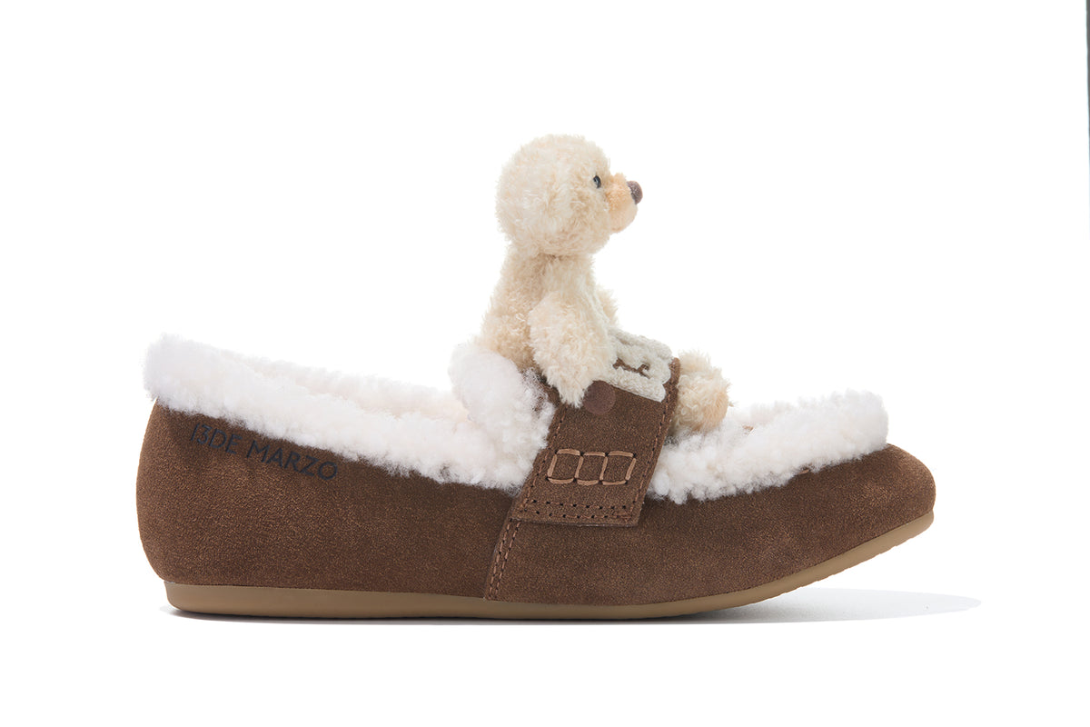13DE MARZO Plush Bear Loafers Brown