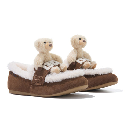 13DE MARZO Plush Bear Loafers Brown