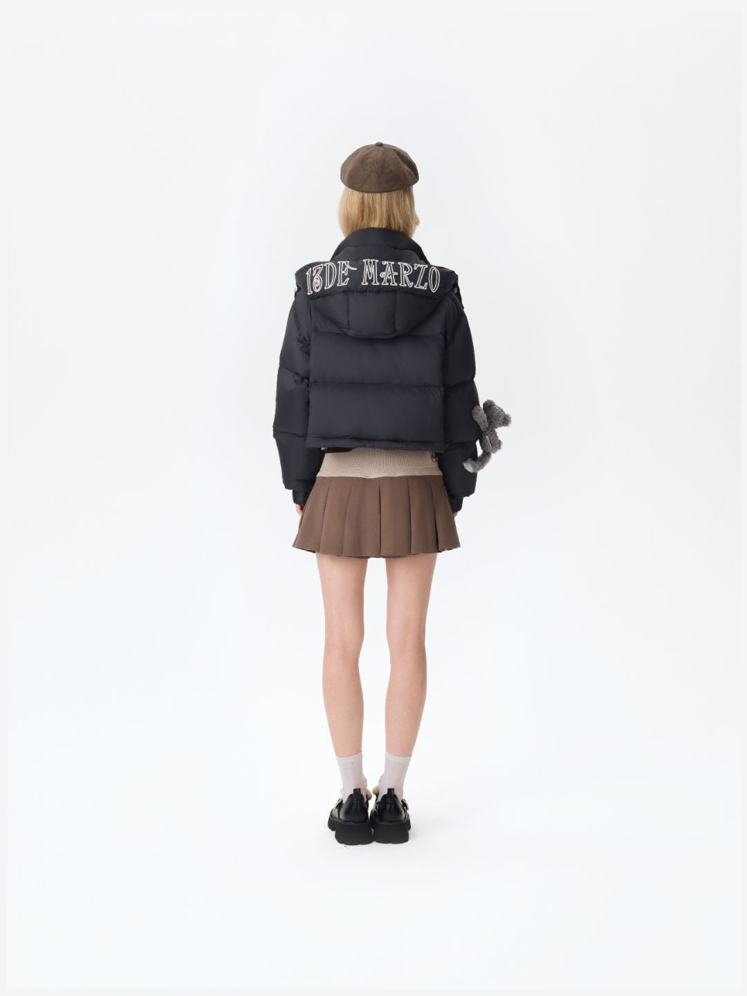 13DE MARZO Base Bear Long Down Jacket Black - 13DE MARZO