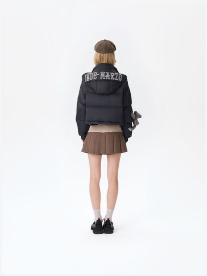 13DE MARZO Base Bear Long Down Jacket Black - 13DE MARZO