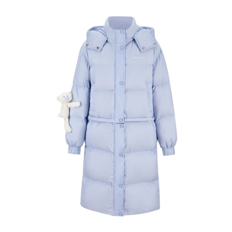 13DE MARZO Base Bear Long Down Jacket Blue - 13DE MARZO