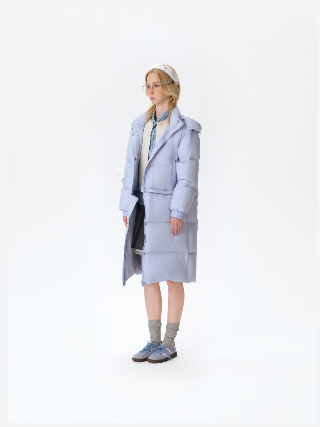 13DE MARZO Base Bear Long Down Jacket Blue - 13DE MARZO