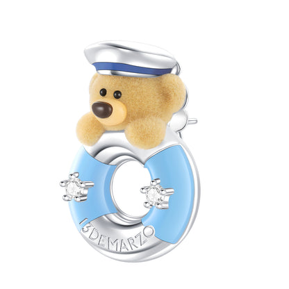 13DE MARZO Little Bear Captain Crystal Rhinestone Ear Studs - 13DE MARZO