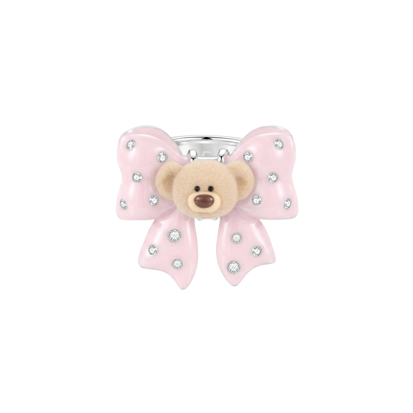 13DE MARZO Mini Bear Bow Ring Pink
