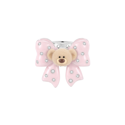 13DE MARZO Mini Bear Bow Ring Pink