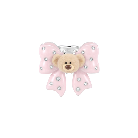 13DE MARZO Mini Bear Bow Ring Pink