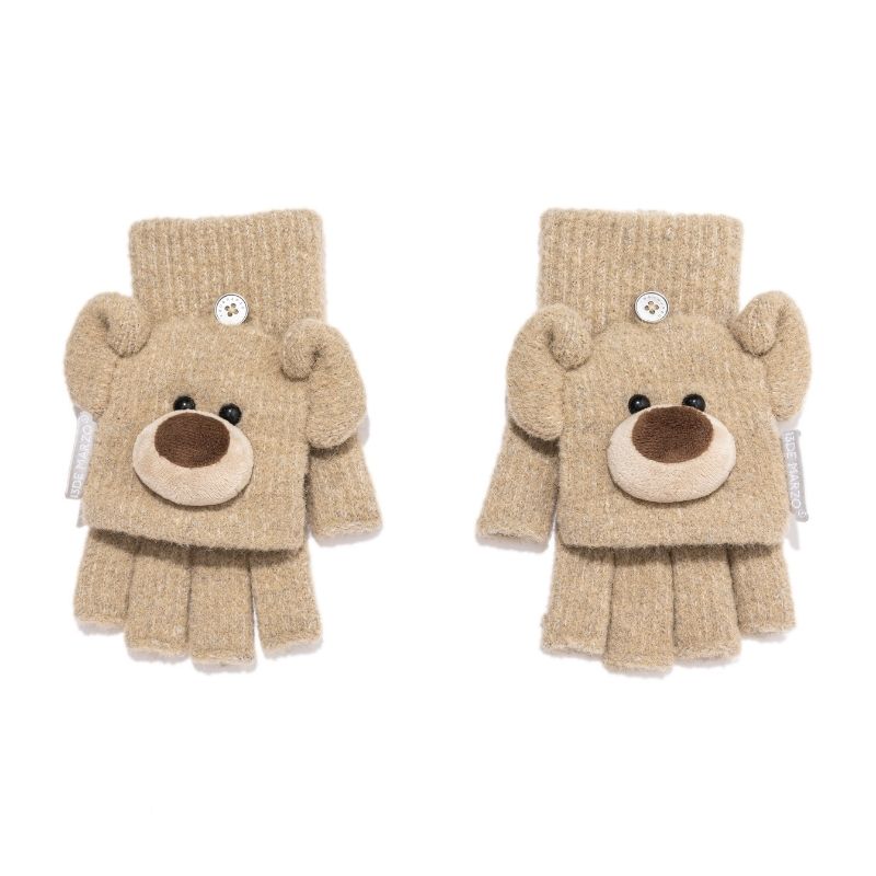 13DE MARZO Bear Two-Way Mittens - 13DE MARZO