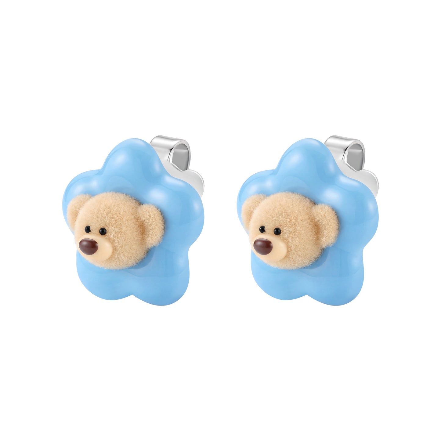 13DE MARZO Colorful Floral Bear Ear Studs - 13DE MARZO