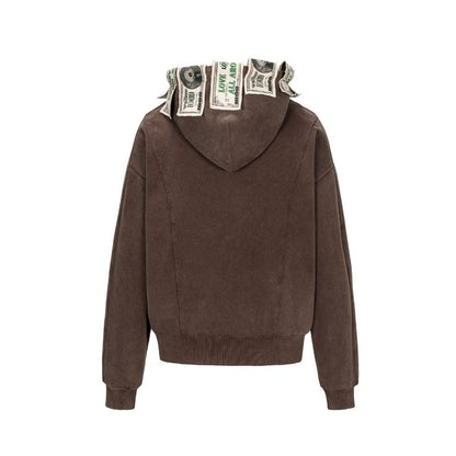 13DE MARZO Bear Cash Zipper Hoodie Brown - 13DE MARZO