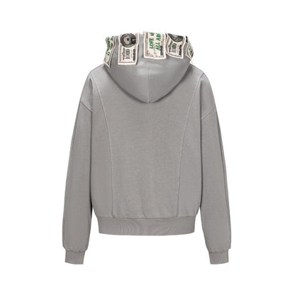 13DE MARZO Bear Cash Zipper Hoodie Grey - 13DE MARZO