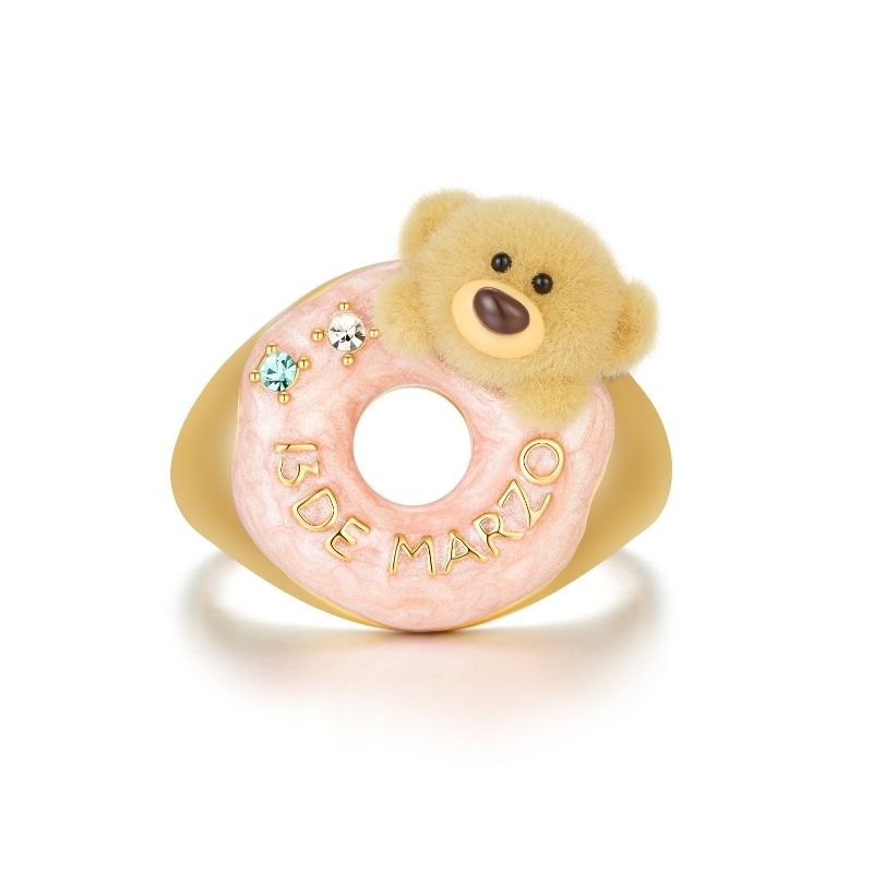 13DE MARZO Donut Bear Ring Golden - 13DE MARZO