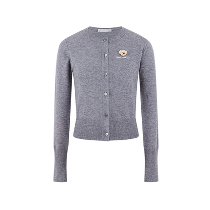 13DE MARZO Mini Logo Cardigan Grey