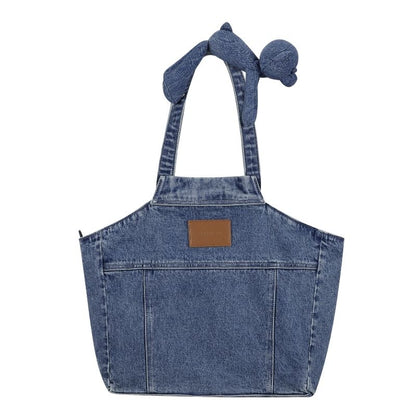 13DE MARZO Bear Denim Jacket  Tote Bag Blue - 13DE MARZO