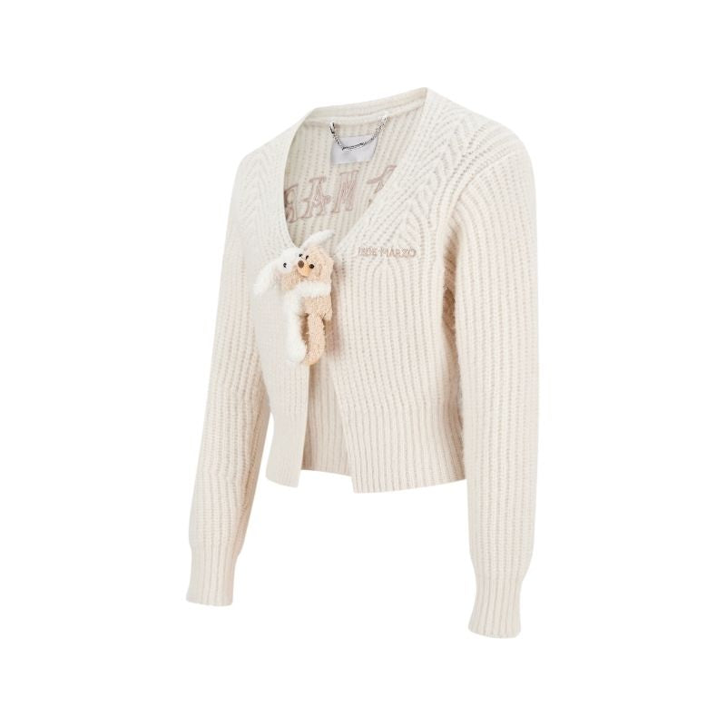 13DE MARZO Doozoo Cuddle Button Cardigan Beige - 13DE MARZO