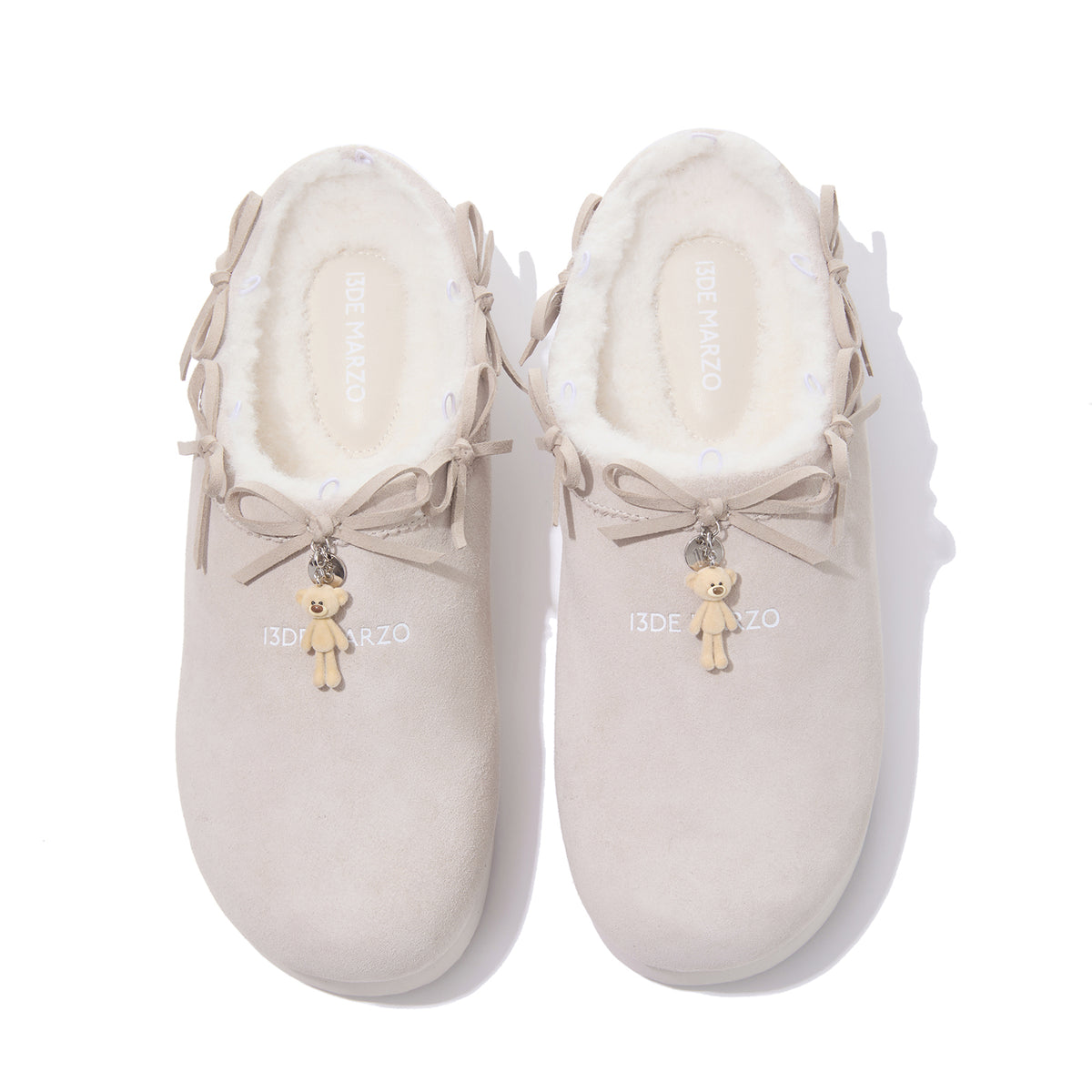 13DE MARZO Furry Birkenstock Mule Sand