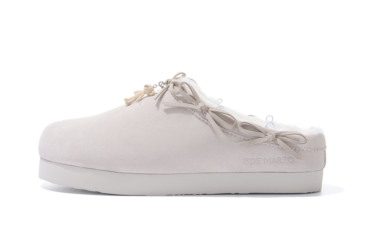 13DE MARZO Furry Birkenstock Mule Sand