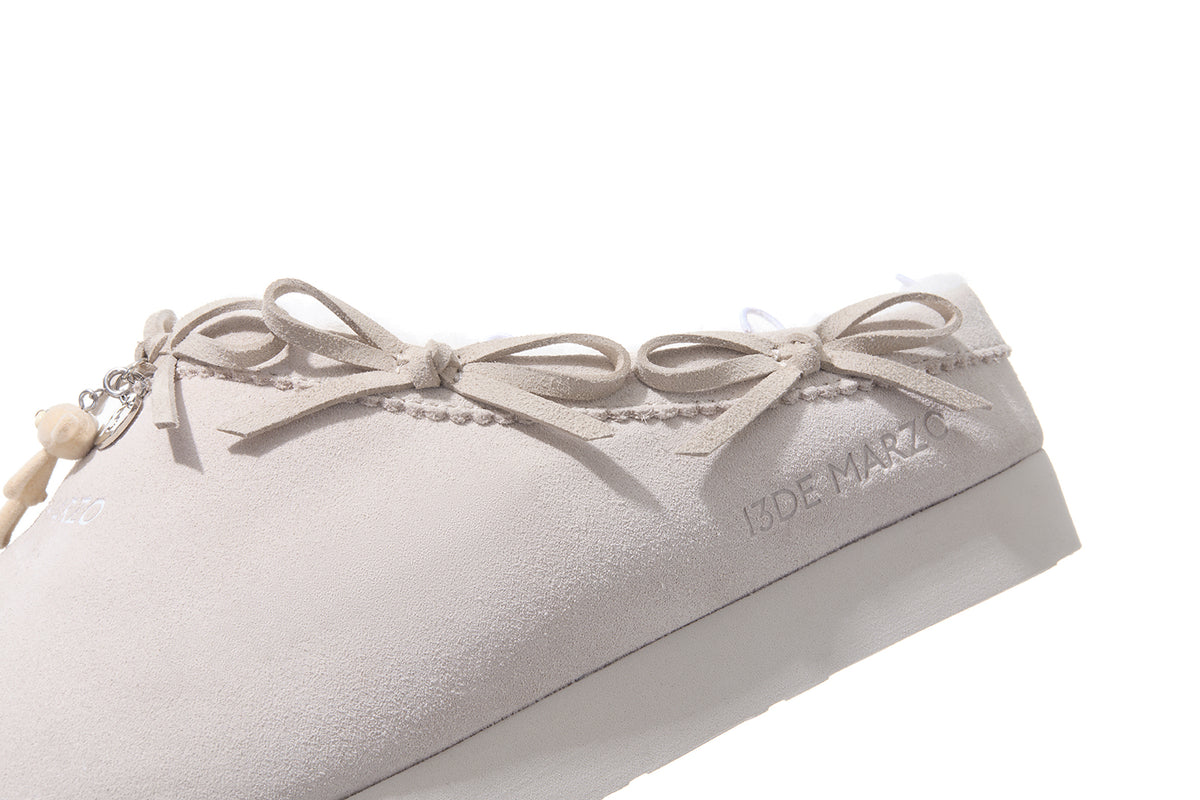 13DE MARZO Furry Birkenstock Mule Sand