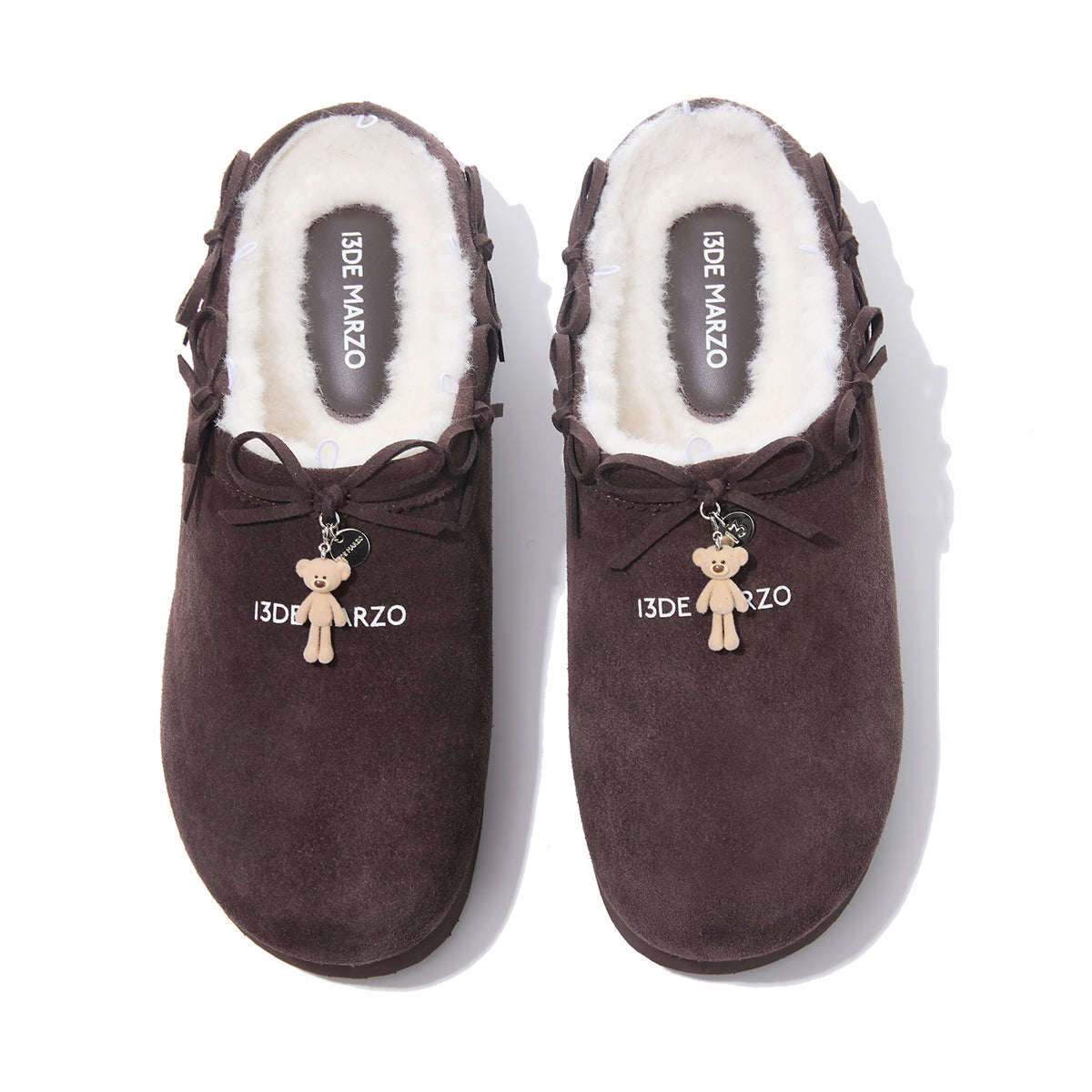 13DE MARZO Furry Birkenstock Mule Brown