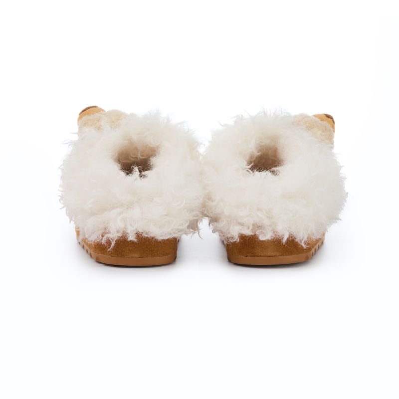 13DE MARZO Logo Fuzzy Snow Slippers Khaki - 13DE MARZO