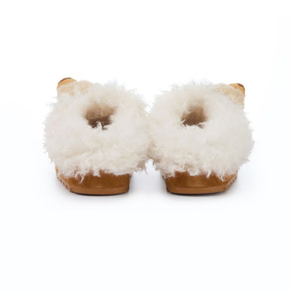 13DE MARZO Logo Fuzzy Snow Slippers Khaki - 13DE MARZO