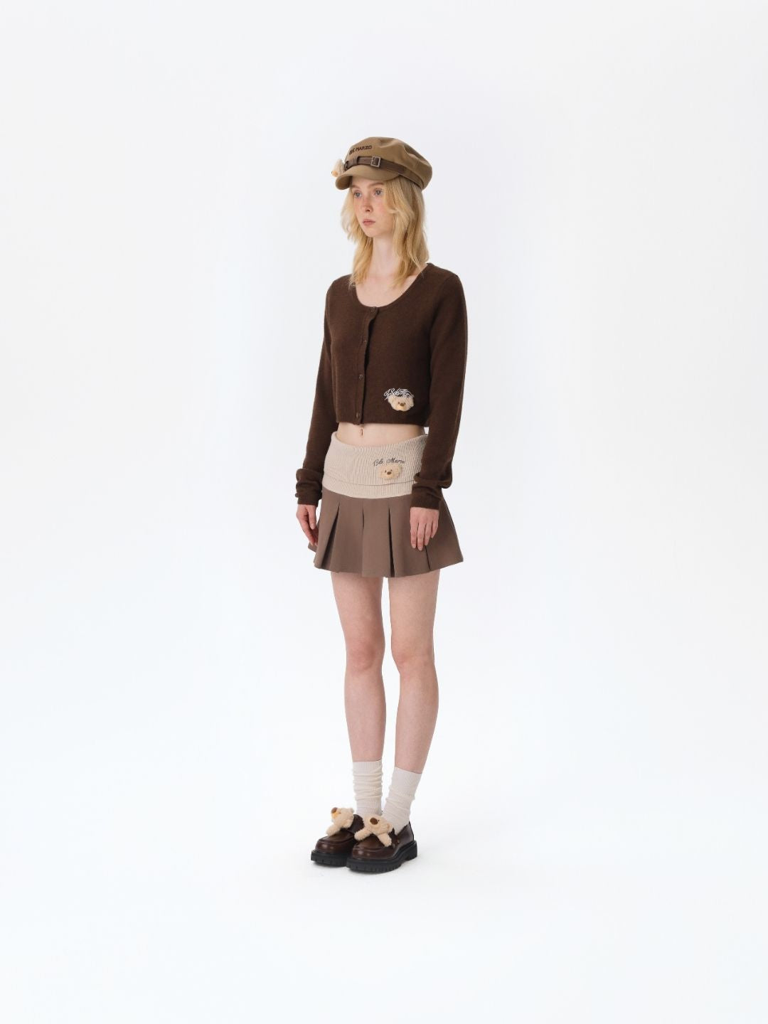 13DE MARZO Bear Head Upper Skirt Brown - 13DE MARZO