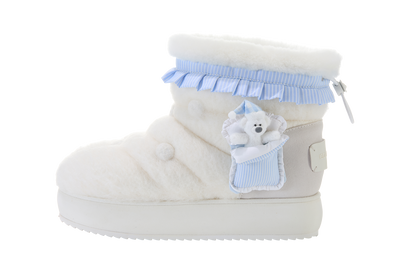 13DE MARZO Nighty Night Bear Snow Boots White