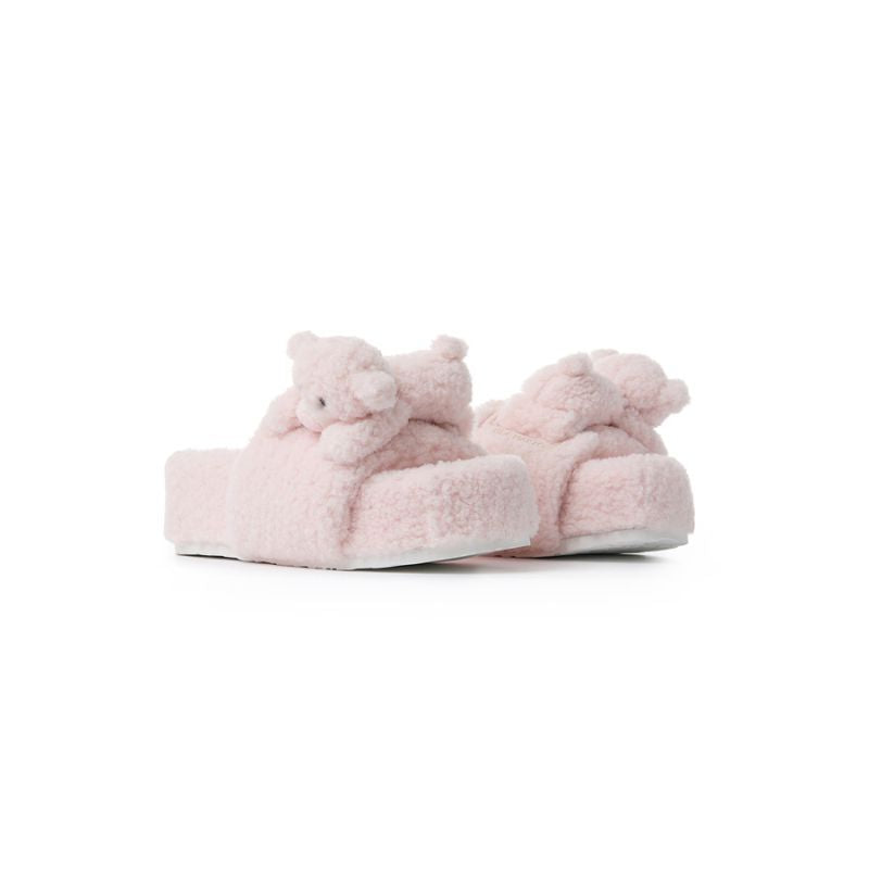 13DE MARZO Bear Flip-top Fur Slippers - 13DE MARZO