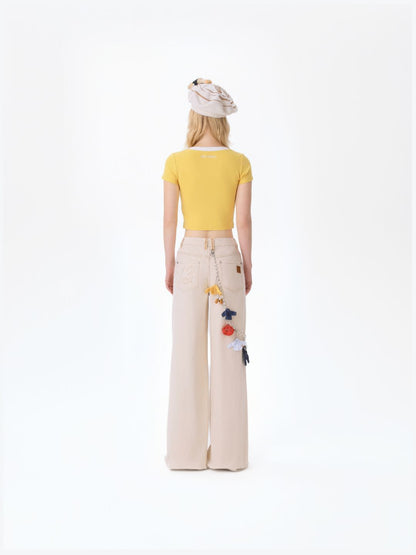 13DE MARZO Tailor Bear Hanger Cargo Pants White - 13DE MARZO