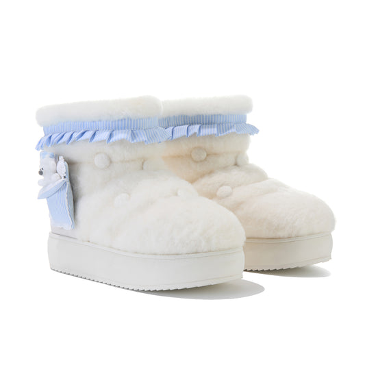 13DE MARZO Nighty Night Bear Snow Boots White
