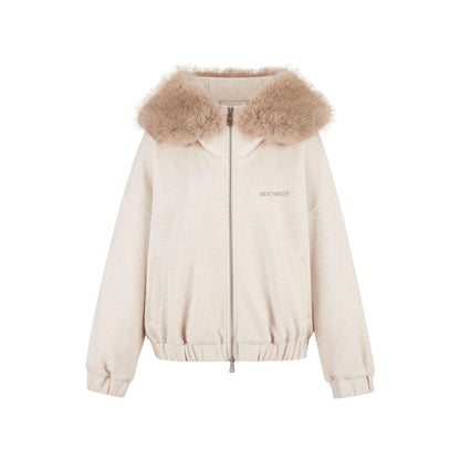 13DE MARZO Doozoo Zipper Hoodie Beige - 13DE MARZO