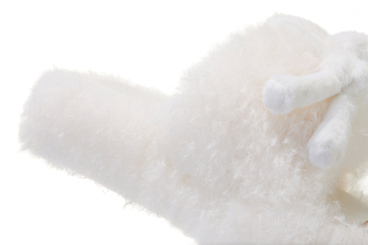 13DE MARZO Furry Single Strap Slippers Beige