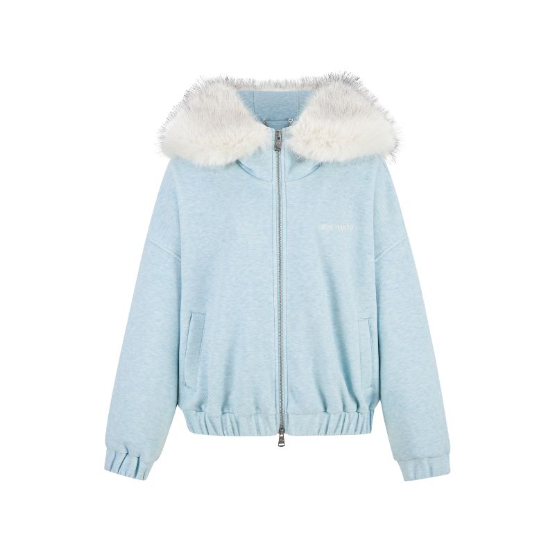 13DE MARZO Doozoo Zipper Hoodie Blue - 13DE MARZO