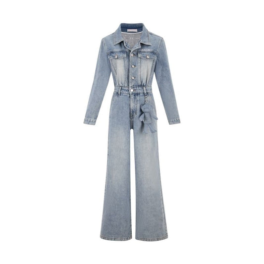 13DE MARZO Bear Denim Jumpsuit Blue - 13DE MARZO
