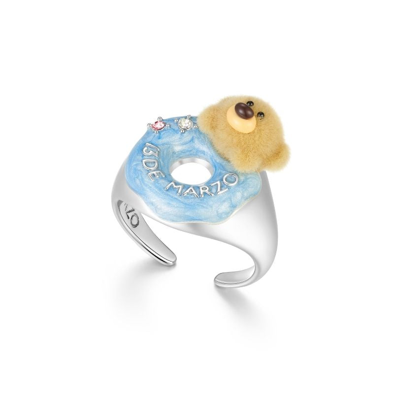 13DE MARZO Donut Bear Ring Silver - 13DE MARZO