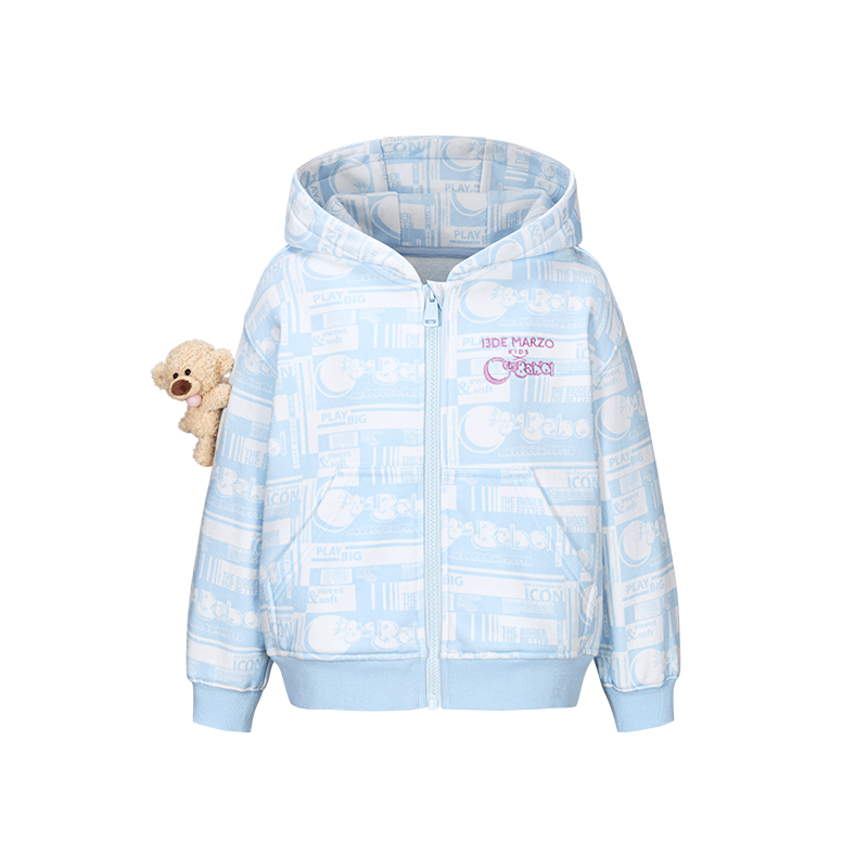 13DE MARZO BabyBear Bubblegum Zipup Hoodie Blue