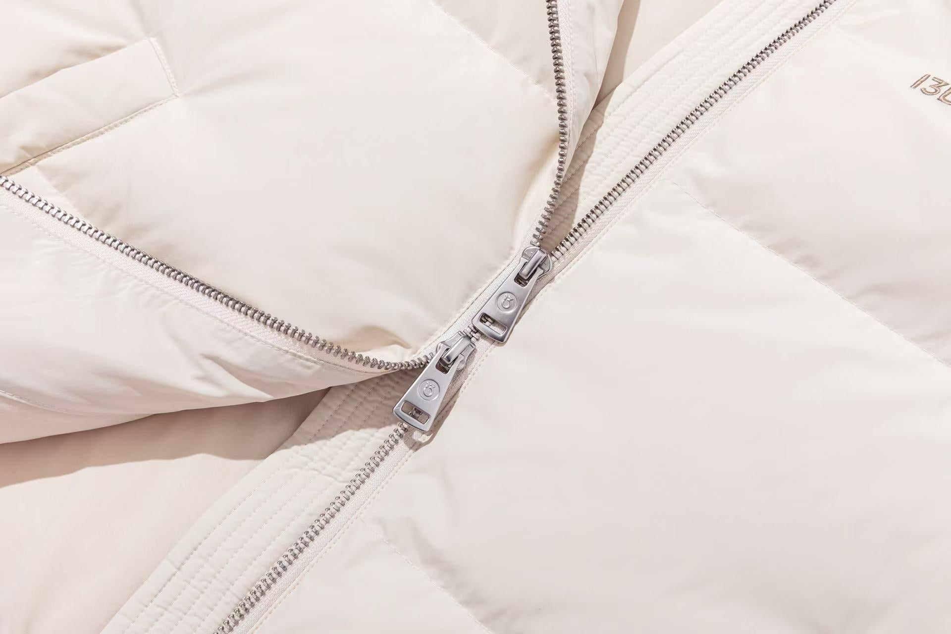 13DE MARZO Bear Fuzzy Hood Down Jacket Almond - 13DE MARZO