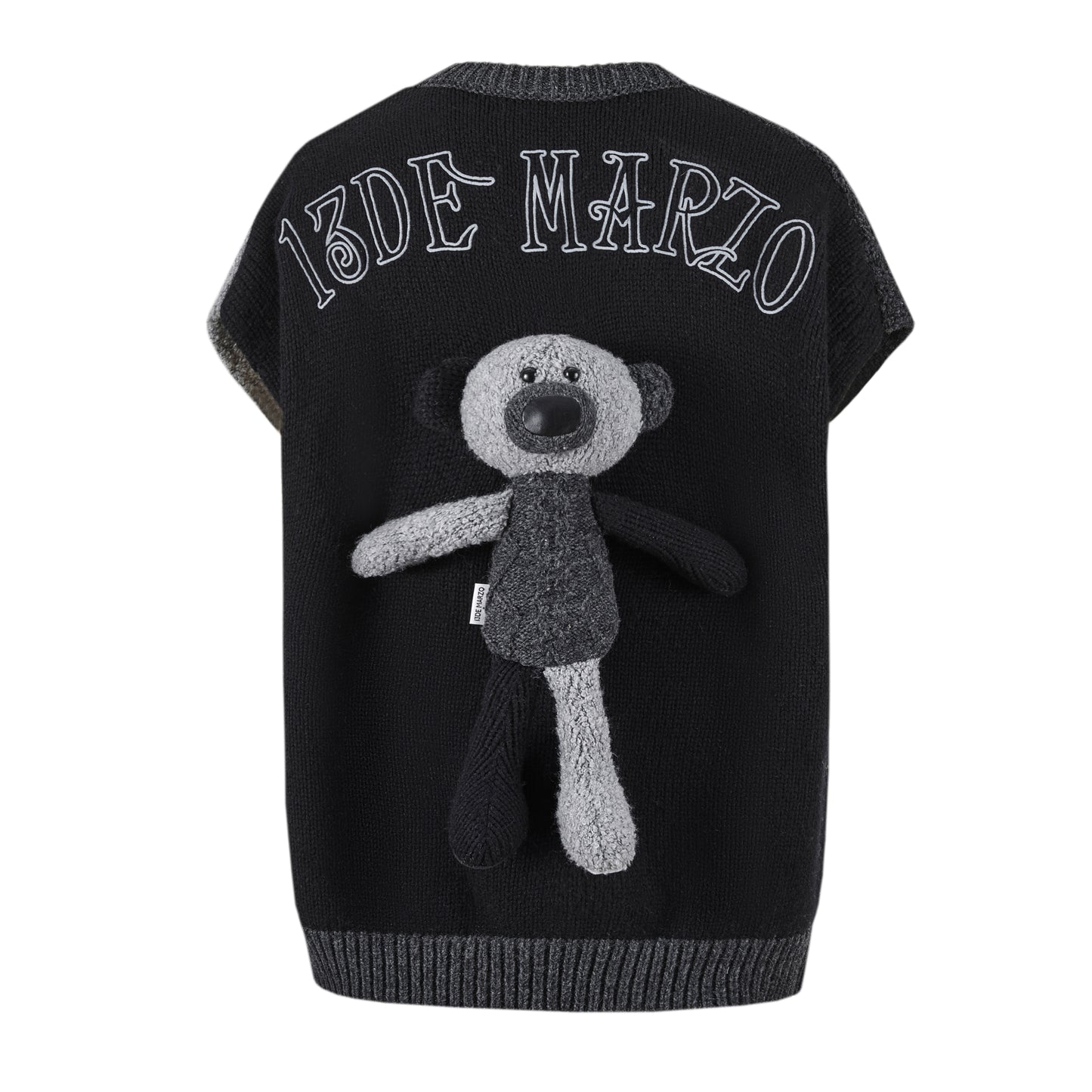 13DE MARZO Bear Weave Knit Vest