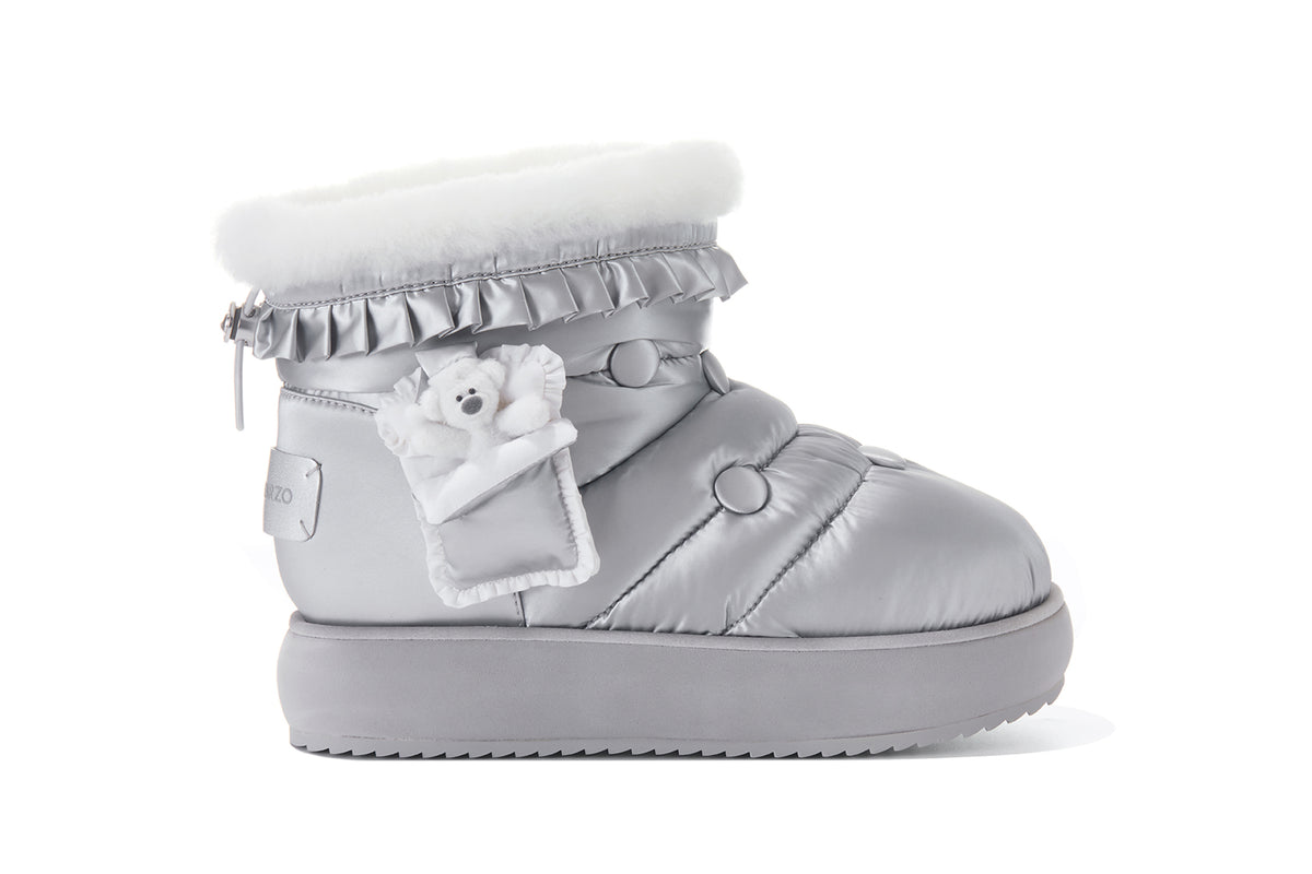 13DE MARZO Nighty Night Bear Snow Boots Silver