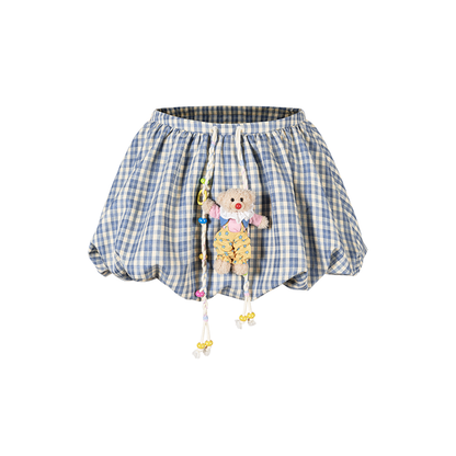 13DE MARZO Flattering A-Line Bloomer Skirt Blue